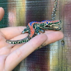 Bedazzled Florida Gator necklace